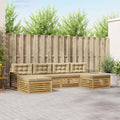 Sofagarnituren 6 pcs Weiß und Beige Massivholz Akazie