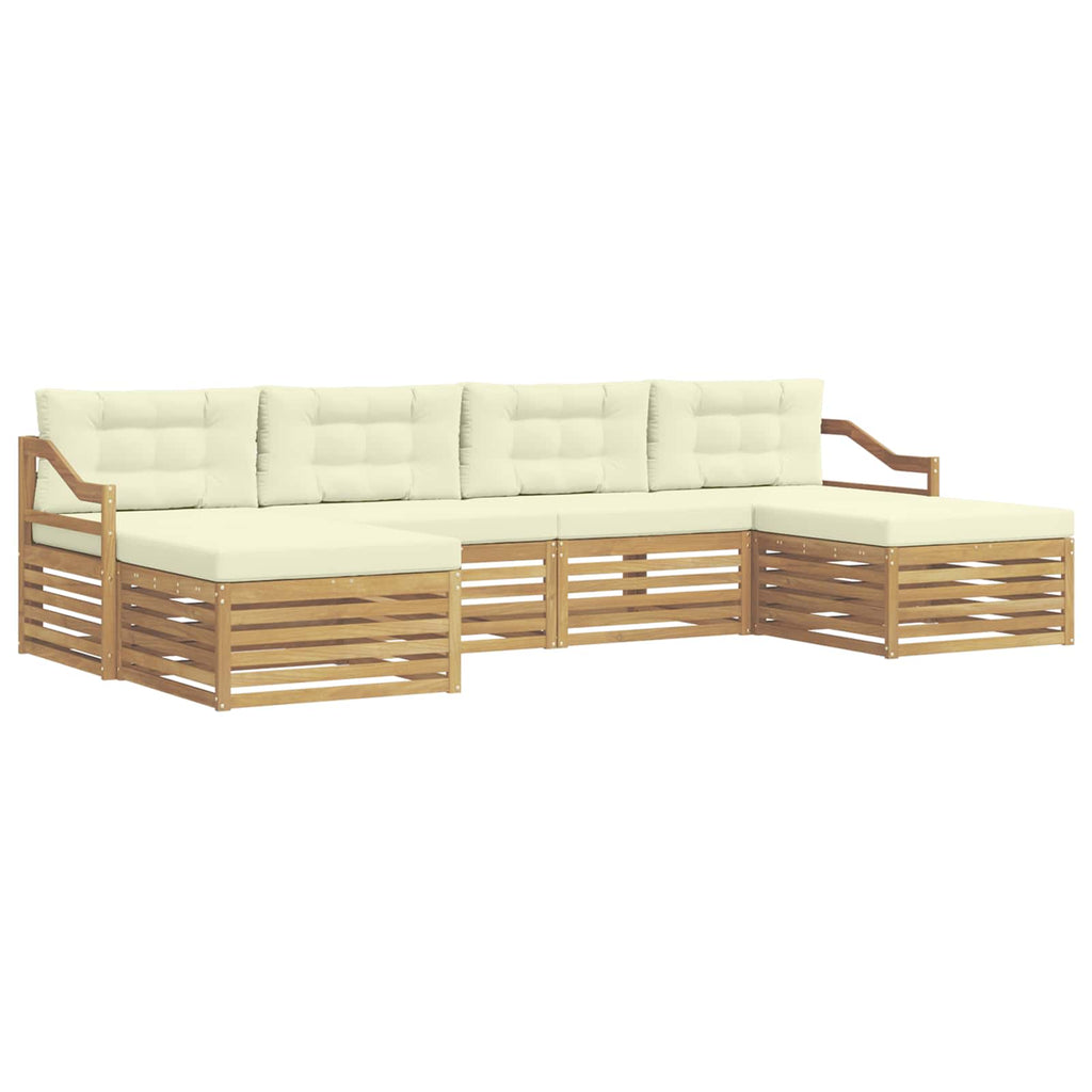 Outdoor-Sofagarnitur 6 pcs Weiß und Creme 325 x 162,5 x 73 cm