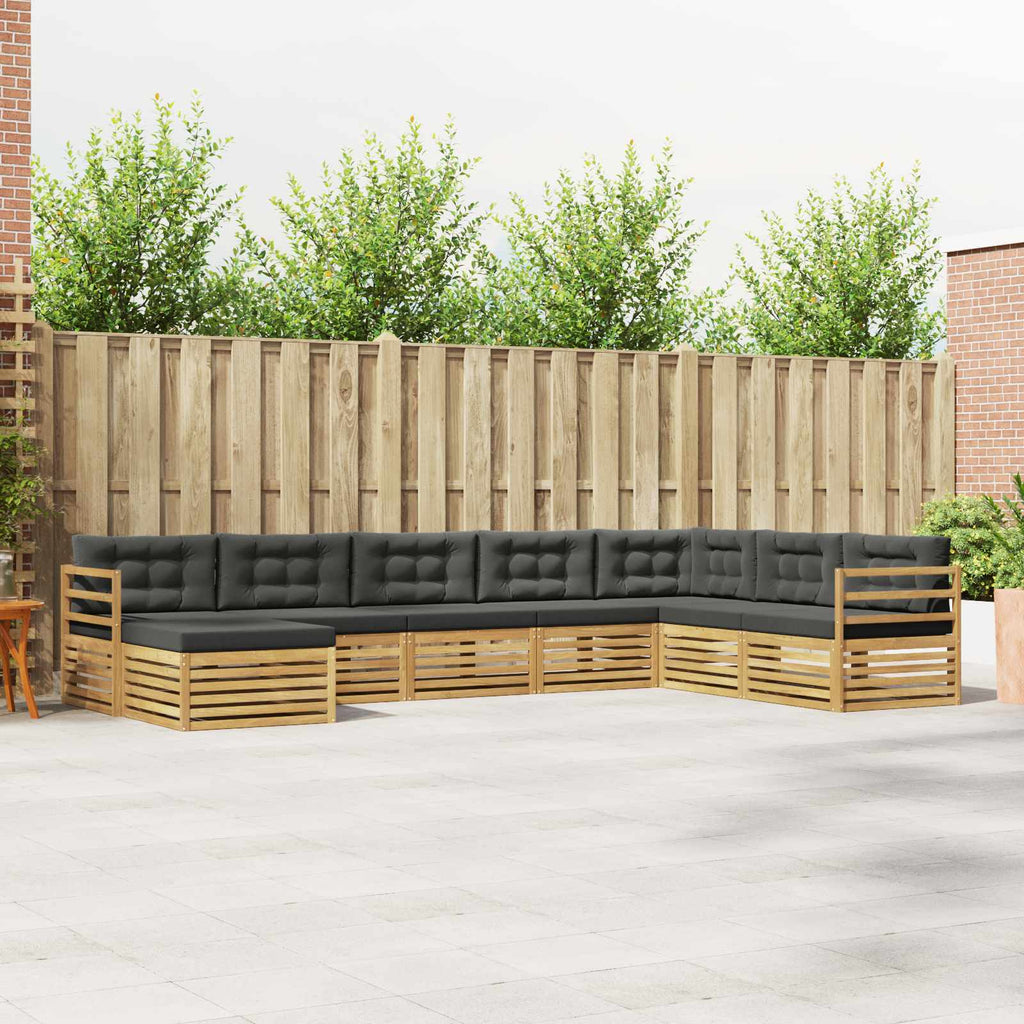 Outdoor-Sofagarnitur 8 pcs Weiß und Anthrazit Polyester
