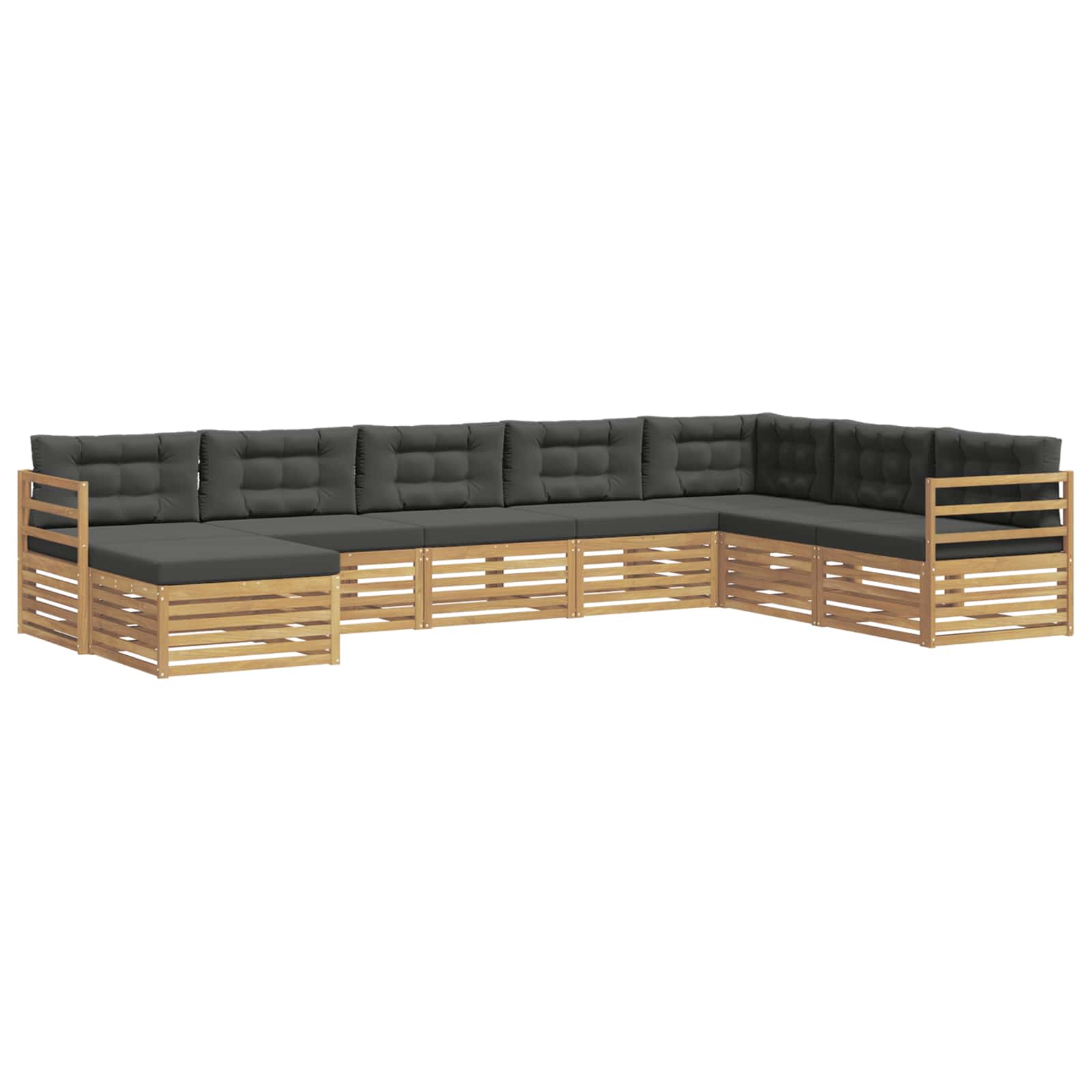 Outdoor-Sofagarnitur 8 pcs Weiß und Anthrazit Polyester