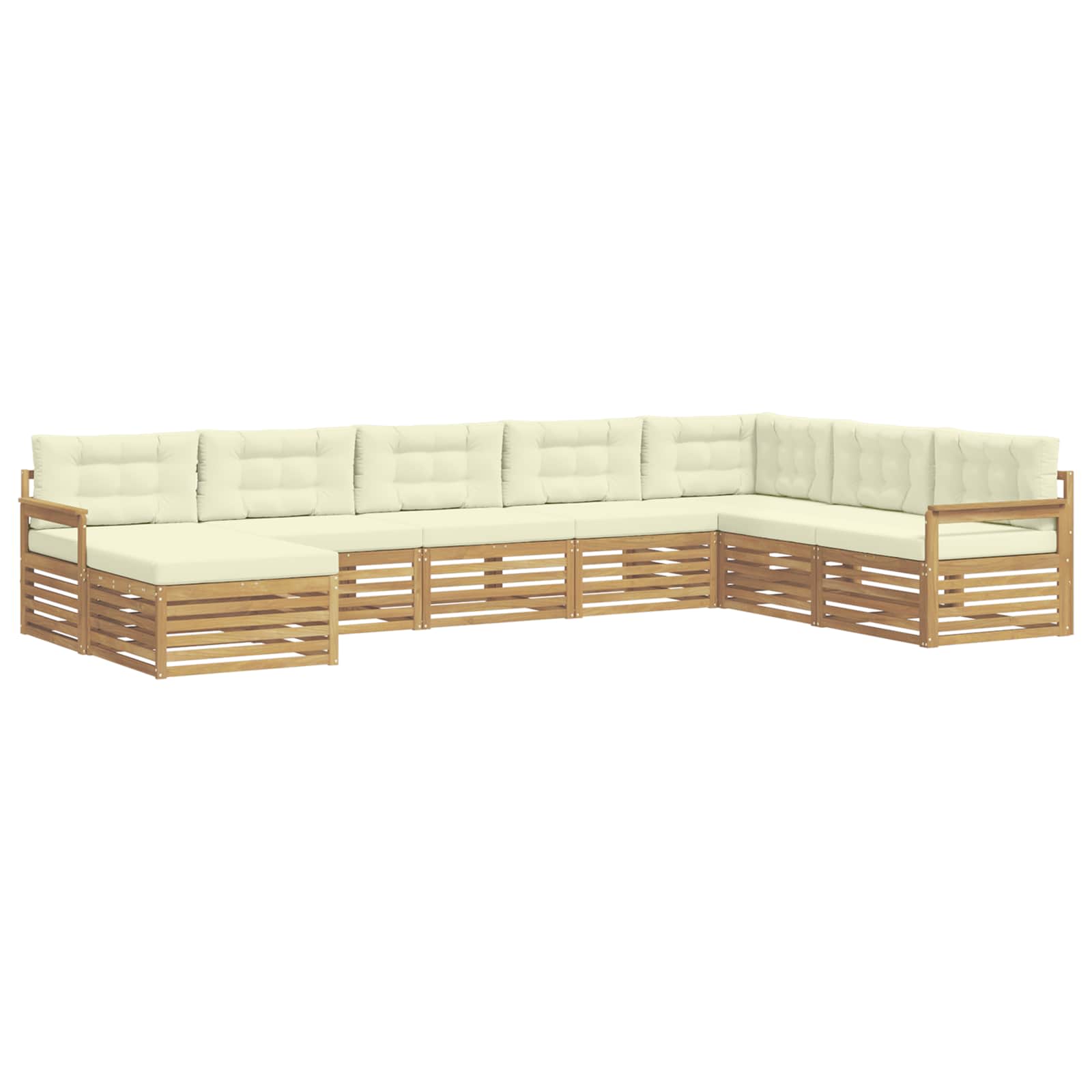 Outdoor-Sofagarnitur mit Kissen 8 pcs Weiß und Creme
