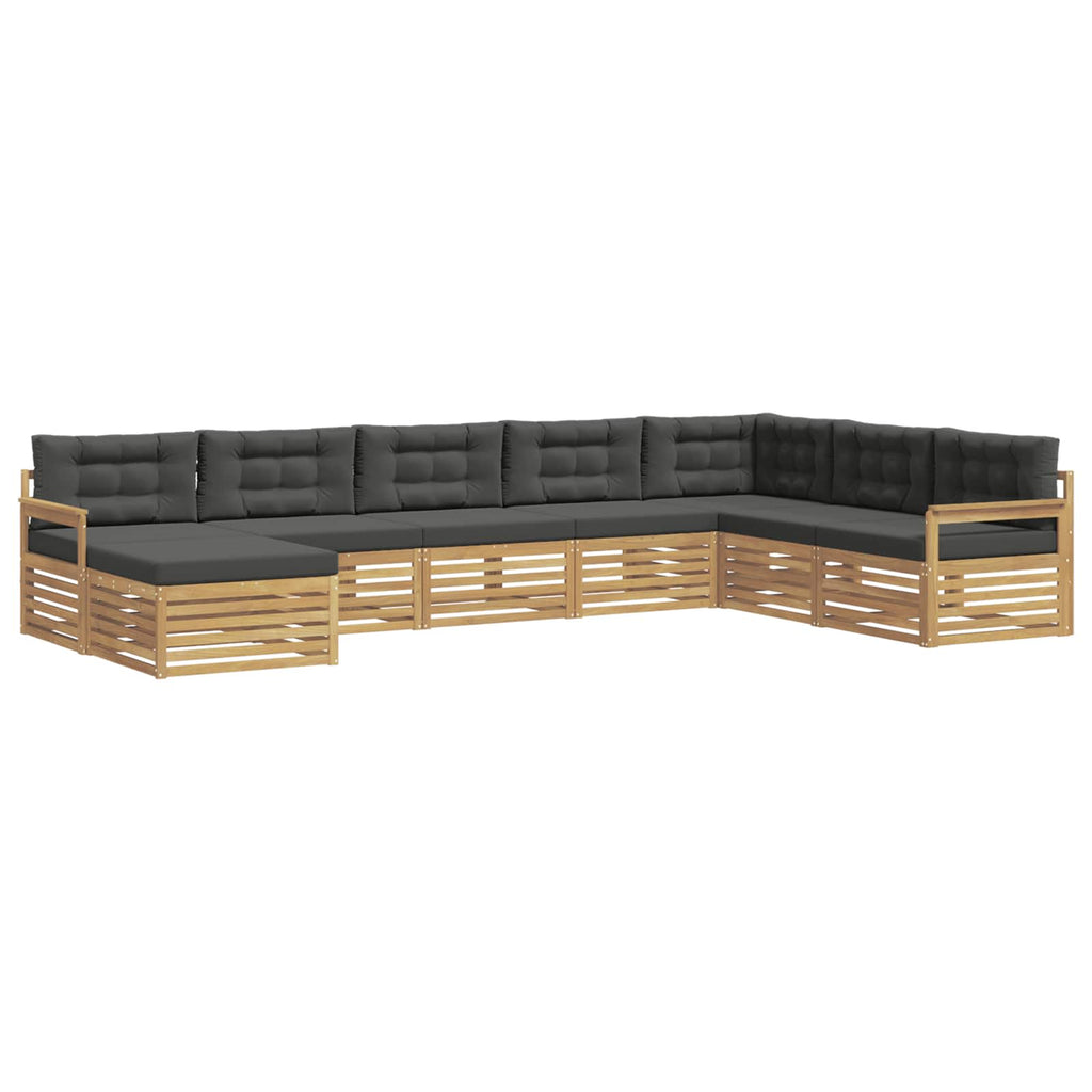 Outdoor-Sofagarnitur mit Kissen 8 pcs Weiß und Anthrazit