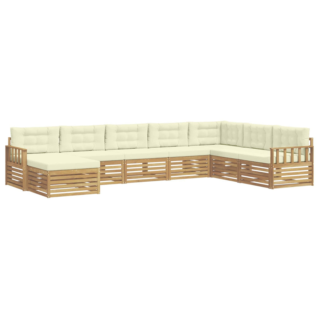 Outdoor-Sofagarnitur mit Kissen 8 pcs Weiß und Creme