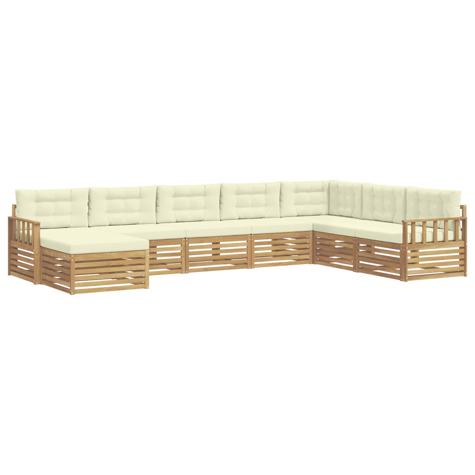 Outdoor-Sofagarnitur mit Kissen 8 pcs Weiß und Creme