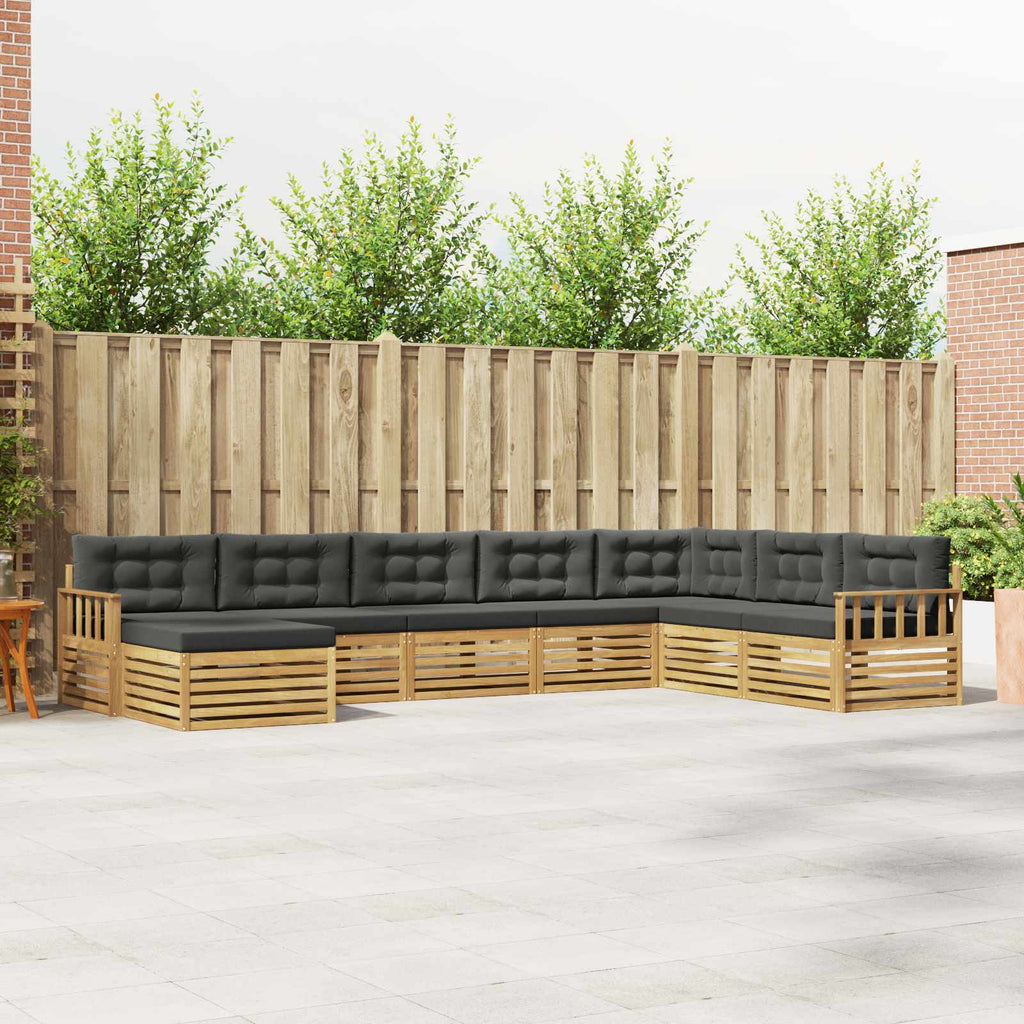 Outdoor-Sofagarnitur mit Kissen 8 pcs Weiß und Anthrazit