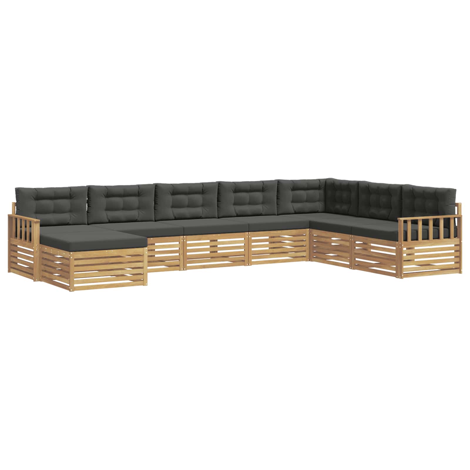 Outdoor-Sofagarnitur mit Kissen 8 pcs Weiß und Anthrazit