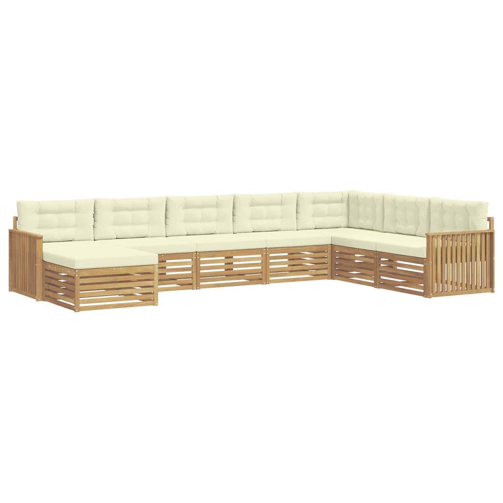 Outdoor-Sofagarnitur 8 pcs Weiß und Creme Massivholz Akazie