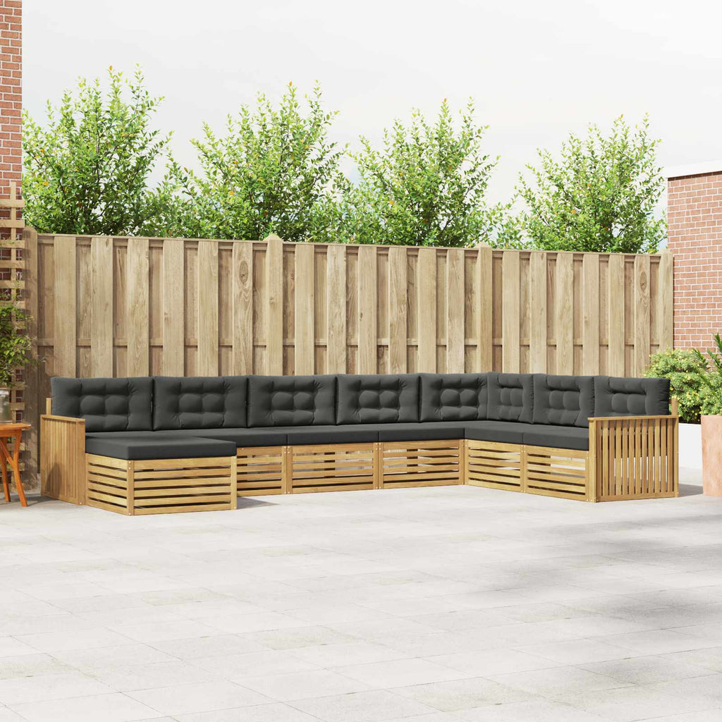 Outdoor-Sofagarnitur 8 pcs Weiß und Anthrazit Massivholz Akazie