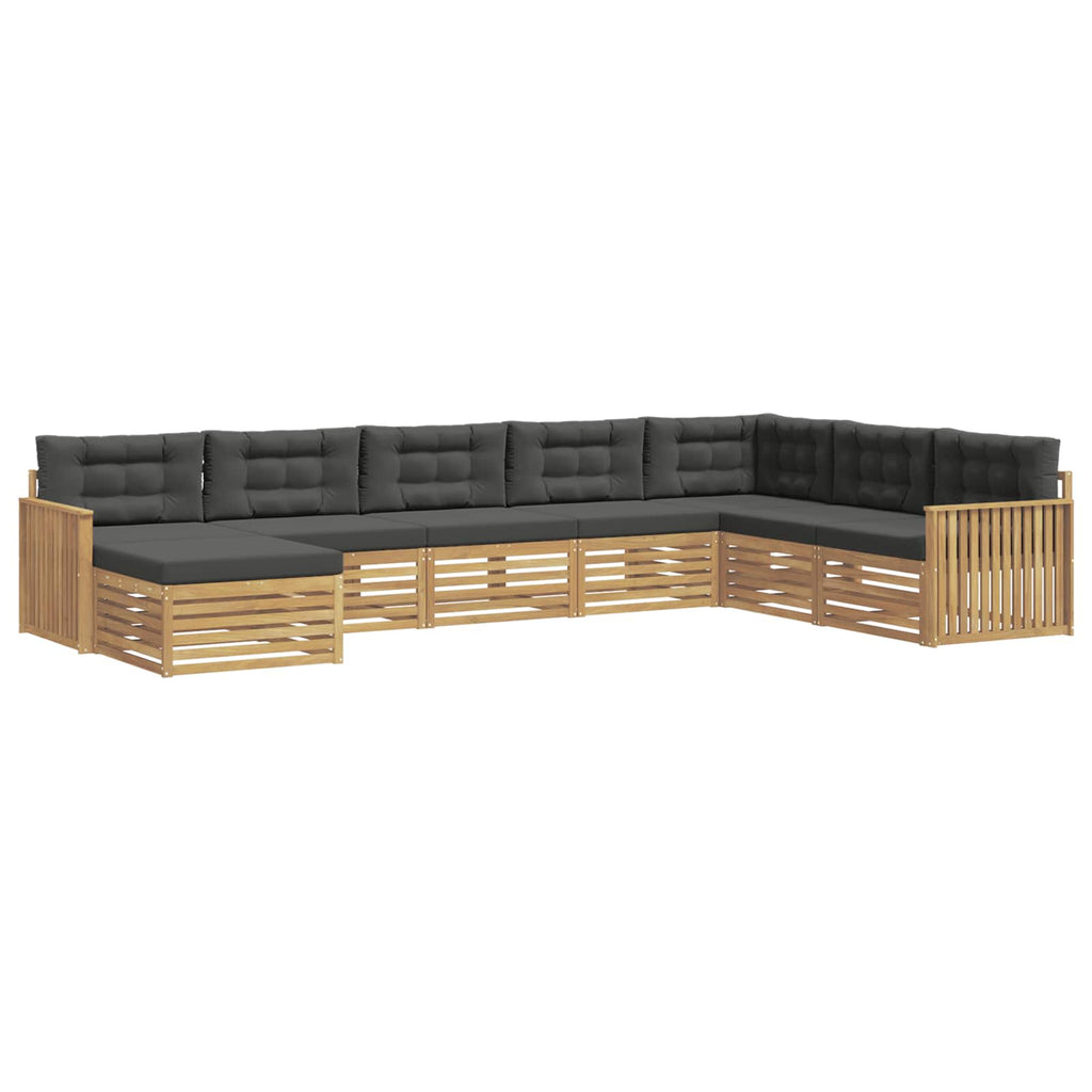 Outdoor-Sofagarnitur 8 pcs Weiß und Anthrazit Massivholz Akazie
