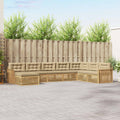 Outdoor-Sofagarnitur 8 pcs Weiß und Beige Massivholz Akazie