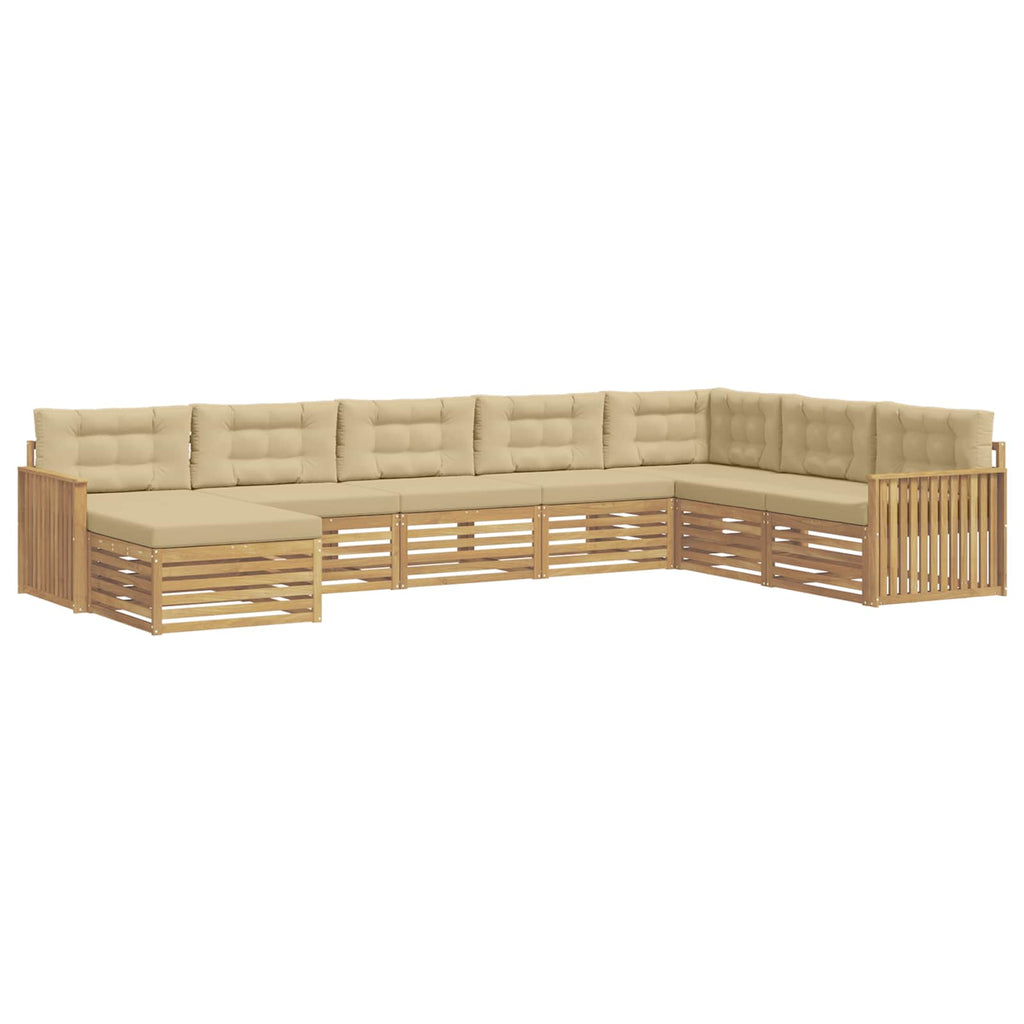 Outdoor-Sofagarnitur 8 pcs Weiß und Beige Massivholz Akazie
