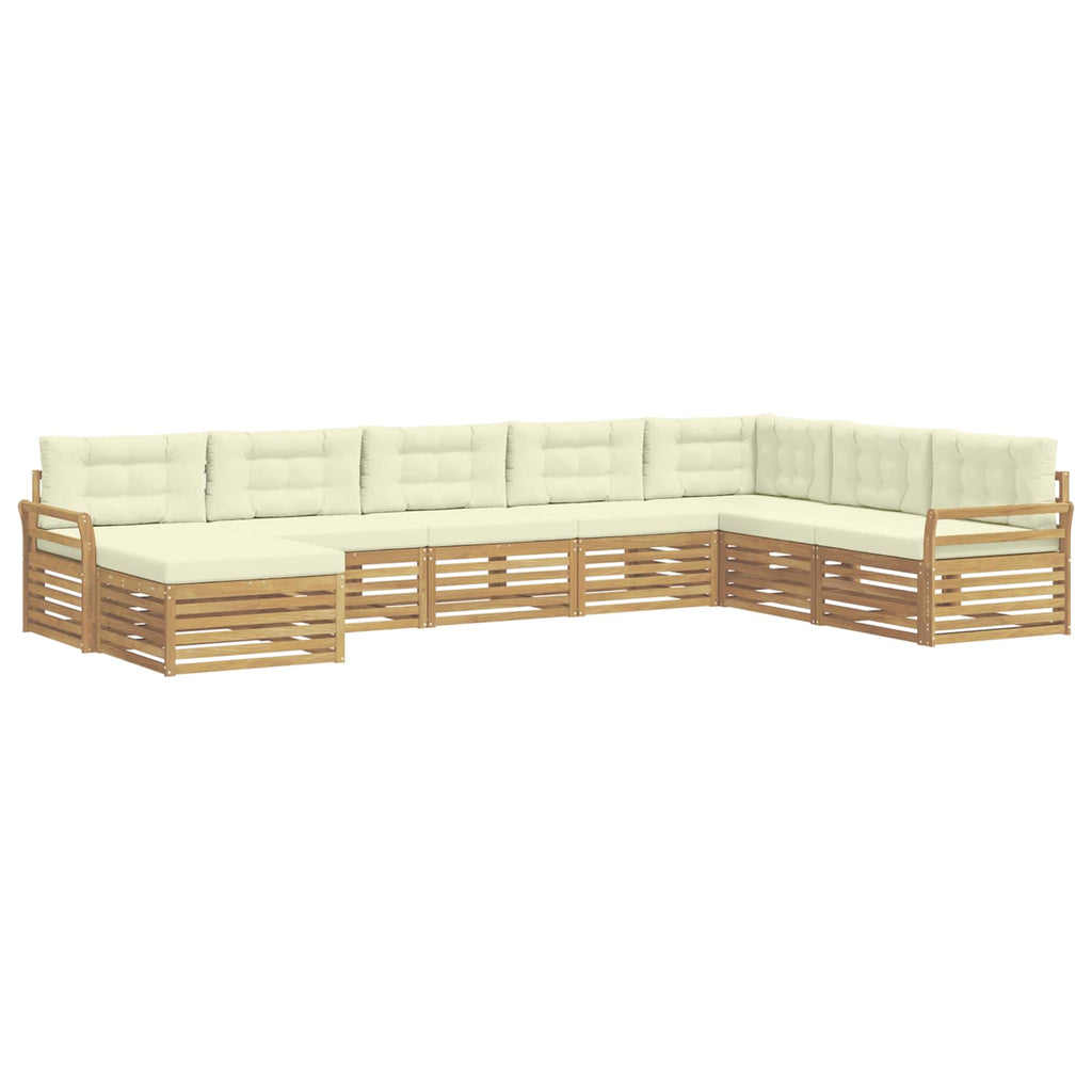 Outdoor-Sofagarnitur 8 pcs Weiß und Creme Massivholz Akazie