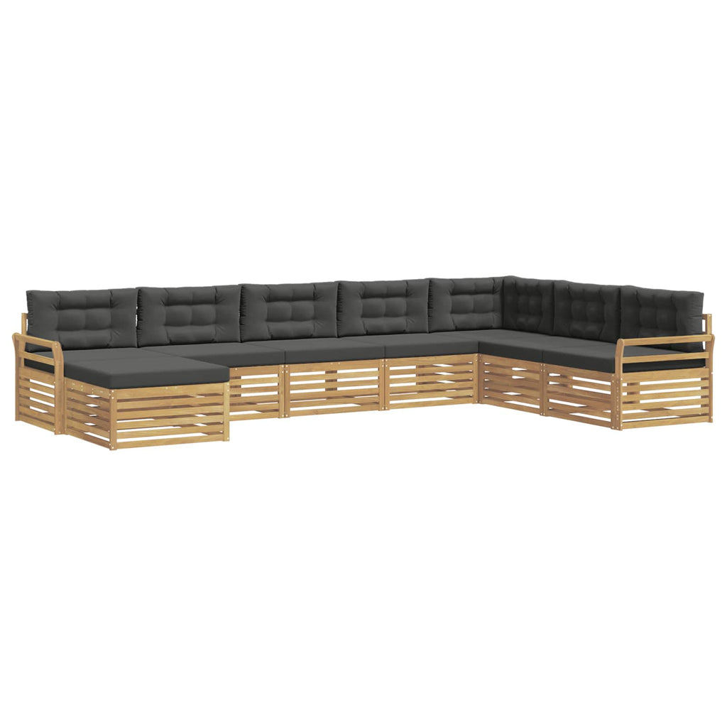 Outdoor-Sofagarnitur 8 pcs Weiß und Anthrazit Massivholz Akazie