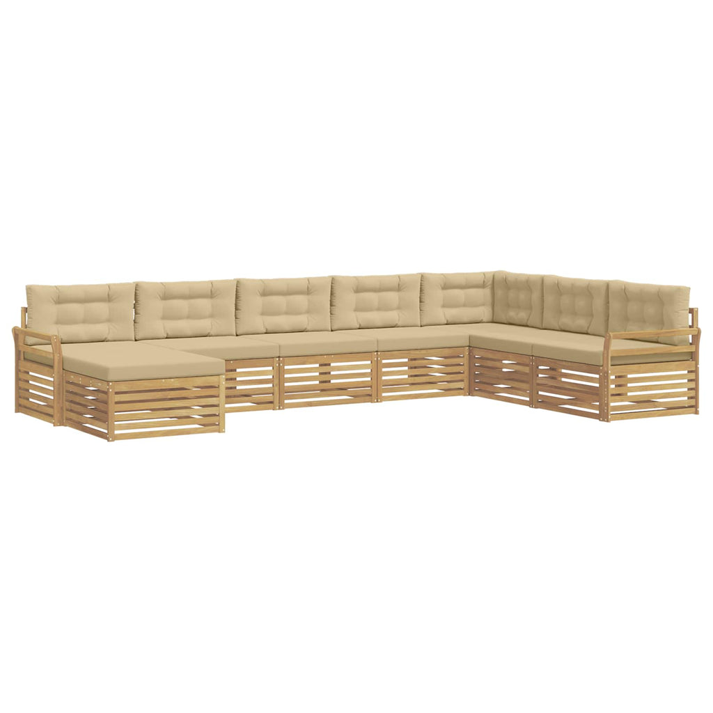 Outdoor-Sofagarnitur 8 pcs Weiß und Beige Massivholz Akazie