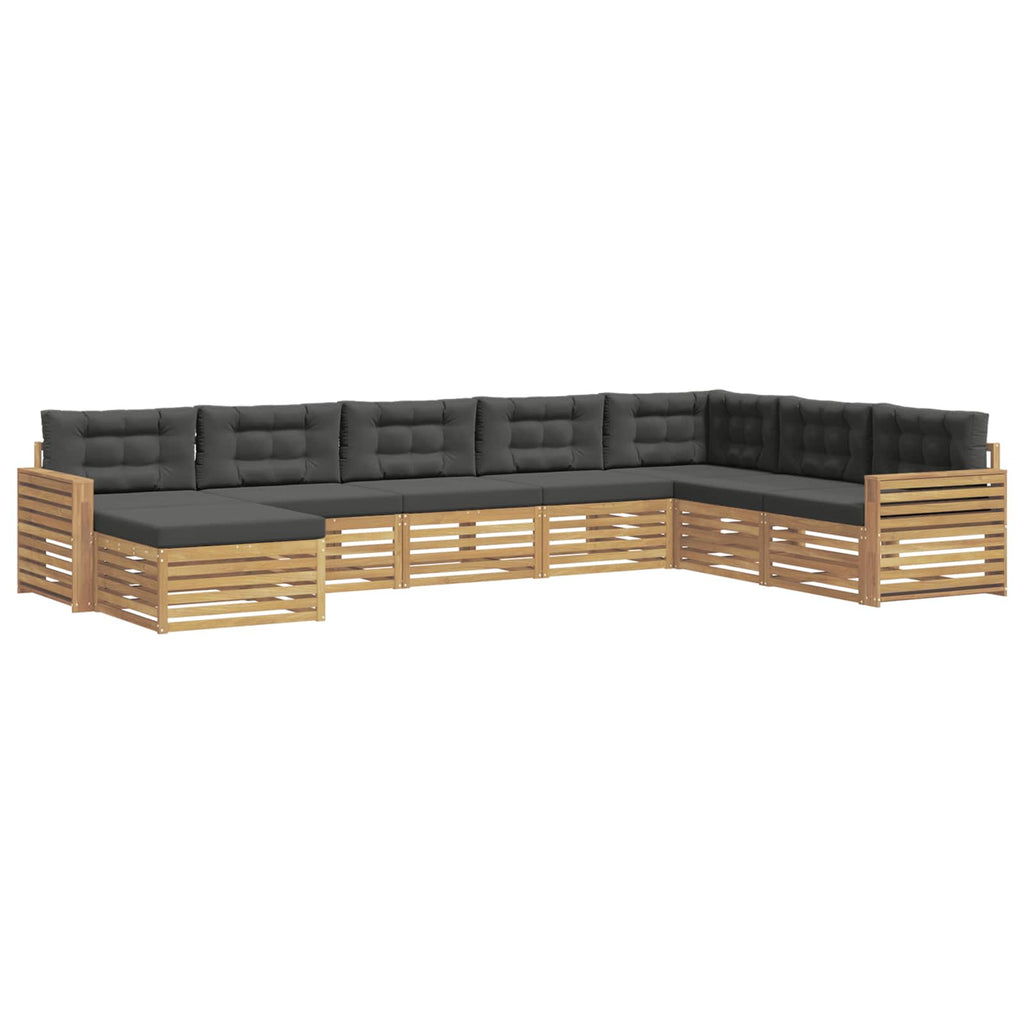 Outdoor-Sofagarnitur 8 pcs Weiß und Anthrazit Massivholz Akazie