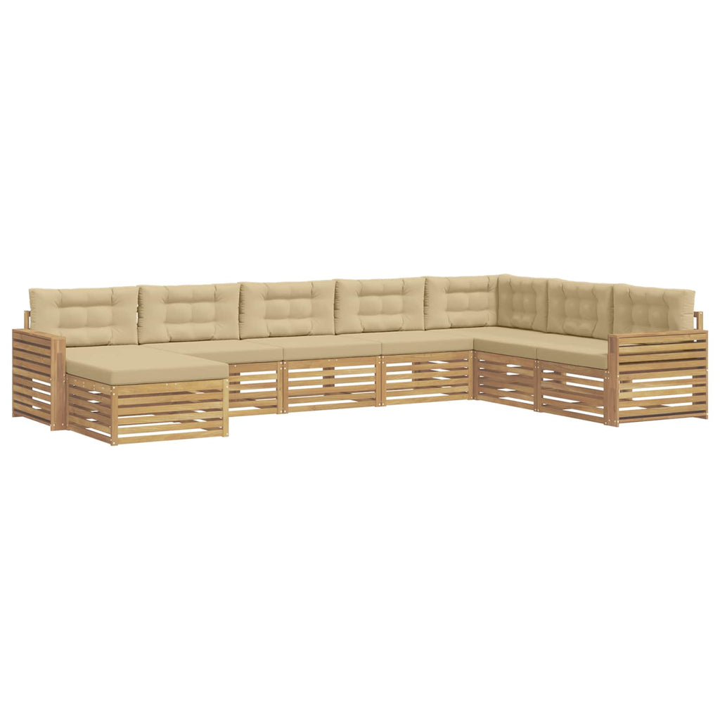 Outdoor-Sofagarnitur 8 pcs Weiß und Beige Massivholz Akazie