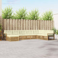 Outdoor-Sofagarnitur mit Kissen 8 pcs Weiß und Creme