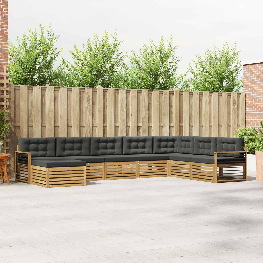 Outdoor-Sofagarnitur mit Kissen 8 pcs Weiß und Anthrazit