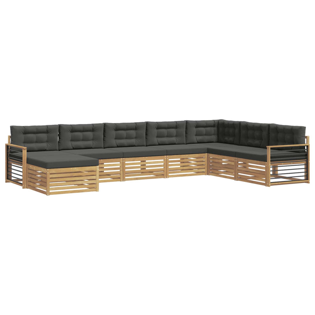 Outdoor-Sofagarnitur mit Kissen 8 pcs Weiß und Anthrazit