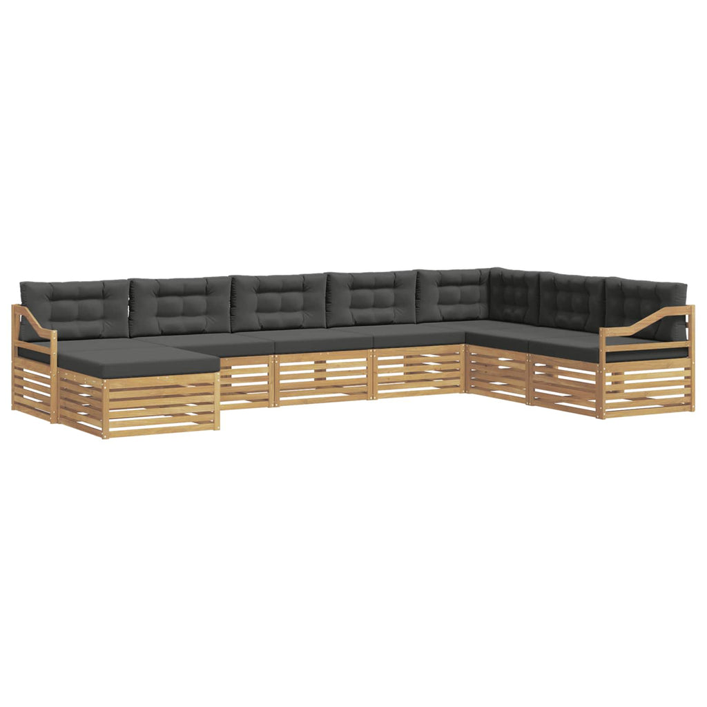Outdoor-Sofagarnitur 8 pcs Weiß und Anthrazit Polyester