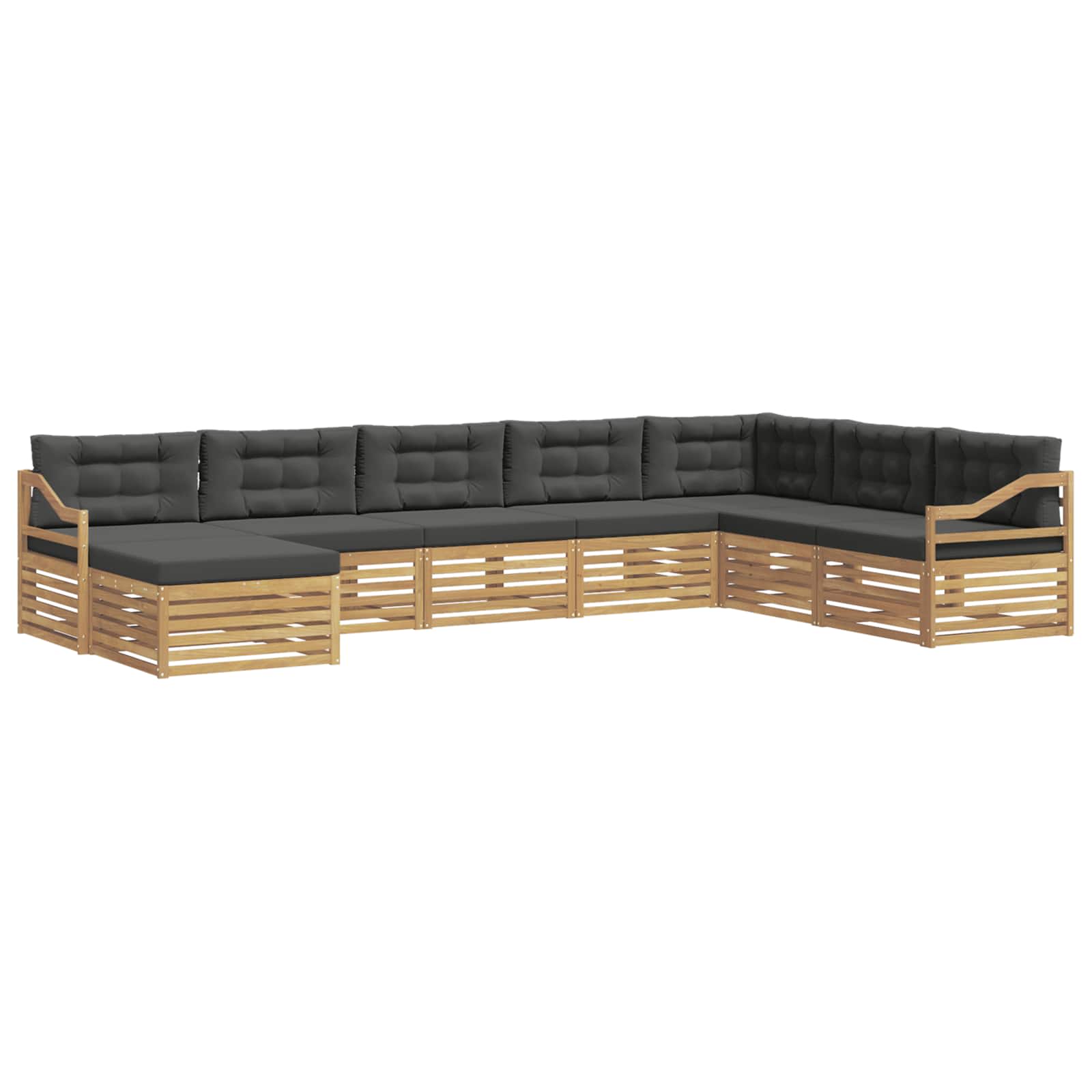 Outdoor-Sofagarnitur 8 pcs Weiß und Anthrazit Polyester