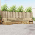 Outdoor-Sofagarnitur mit Kissen 8 pcs Weiß und Beige Polyester