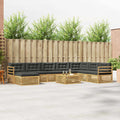 Outdoor-Sofagarnitur 9 pcs Weiß und Anthrazit Polyester