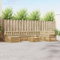 Outdoor-Sofagarnitur 9 pcs Weiß und Beige Massivholz Akazie