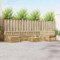 Outdoor-Sofagarnitur 9 pcs Weiß und Beige Massivholz Akazie
