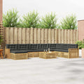 Outdoor-Sofagarnitur 9 pcs Weiß und Anthrazit Massivholz Akazie