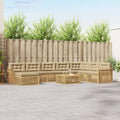 Outdoor-Sofagarnitur 9 pcs Weiß und Beige Massivholz Akazie