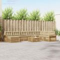 Outdoor-Sofagarnitur 9 pcs Weiß und Beige Massivholz Akazie