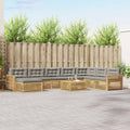 Outdoor-Sofagarnitur 9 pcs Weiß und Hellgrau Massivholz Akazie