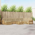 Outdoor-Sofagarnitur 9 pcs Weiß und Beige Massivholz Akazie
