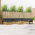 Outdoor-Sofagarnitur 9 pcs Weiß und Anthrazit Massivholz Akazie