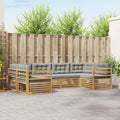 Outdoor-Sofagarnitur 6 pcs Weiß und Hellgrau Polyester