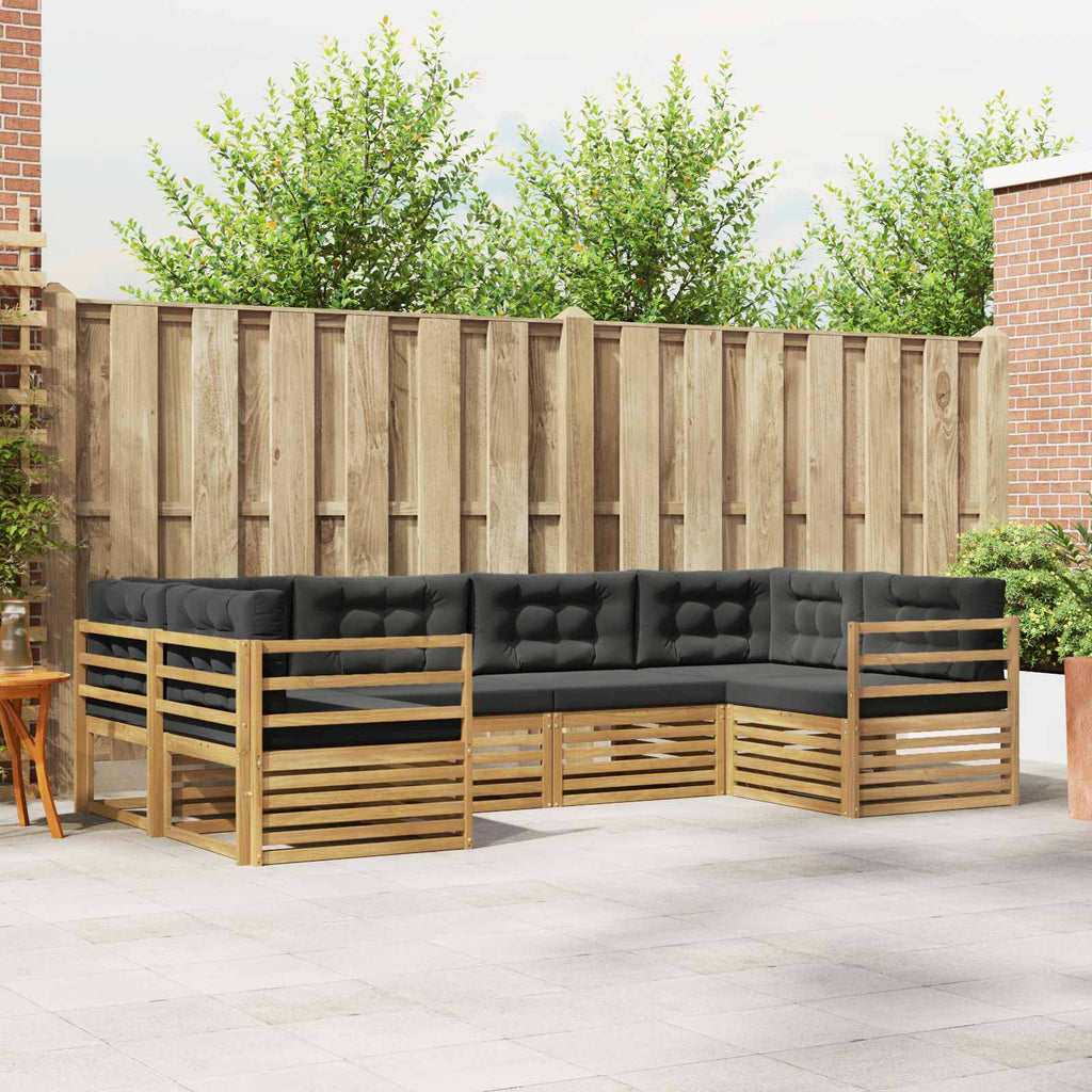 Outdoor-Sofagarnitur 6 pcs Weiß und Anthrazit Polyester