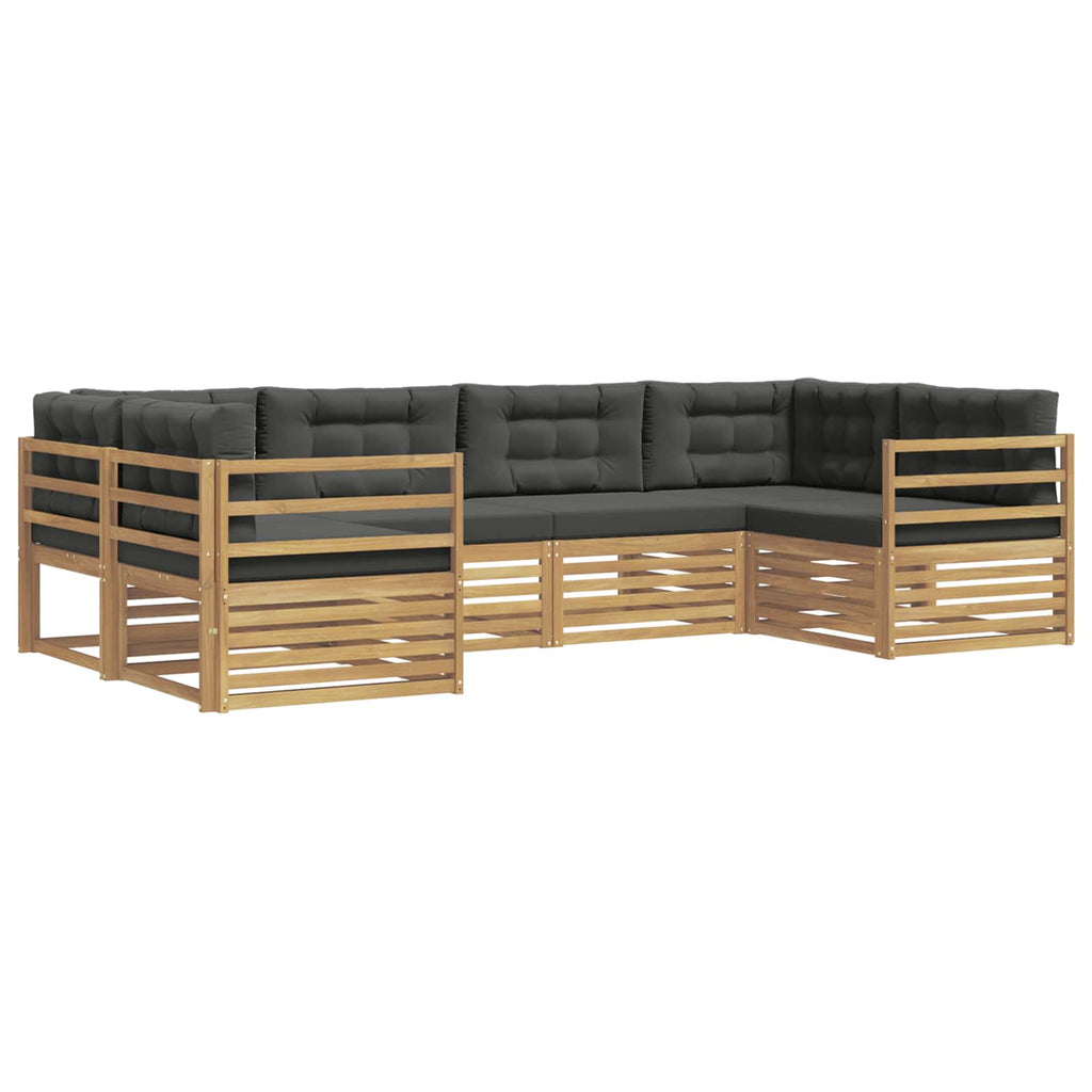 Outdoor-Sofagarnitur 6 pcs Weiß und Anthrazit Polyester