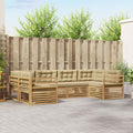Outdoor-Sofagarnitur mit Kissen 6 pcs Weiß und Beige Polyester