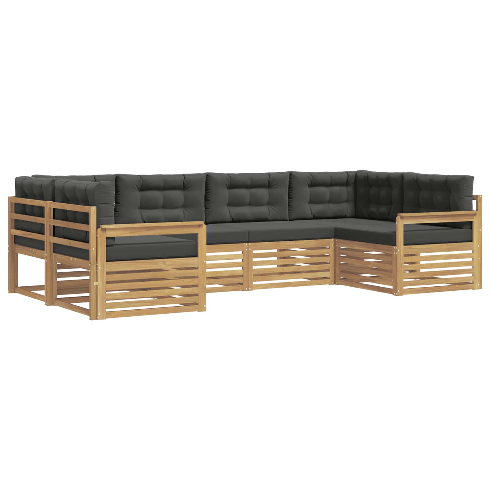 Outdoor-Sofagarnitur mit Kissen 6 pcs Weiß und Anthrazit