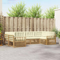 Outdoor-Sofagarnitur mit Kissen 6 pcs Weiß und Creme