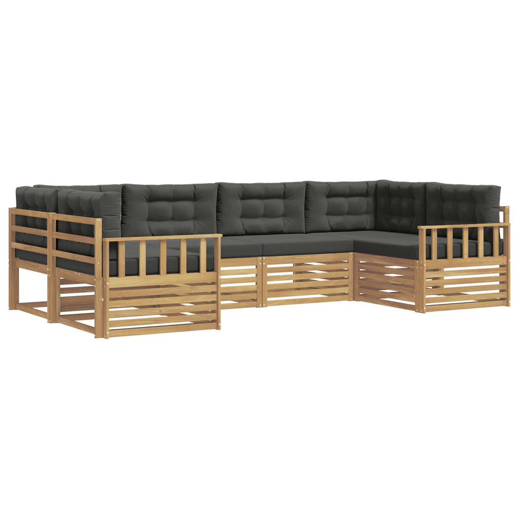 Outdoor-Sofagarnitur mit Kissen 6 pcs Weiß und Anthrazit