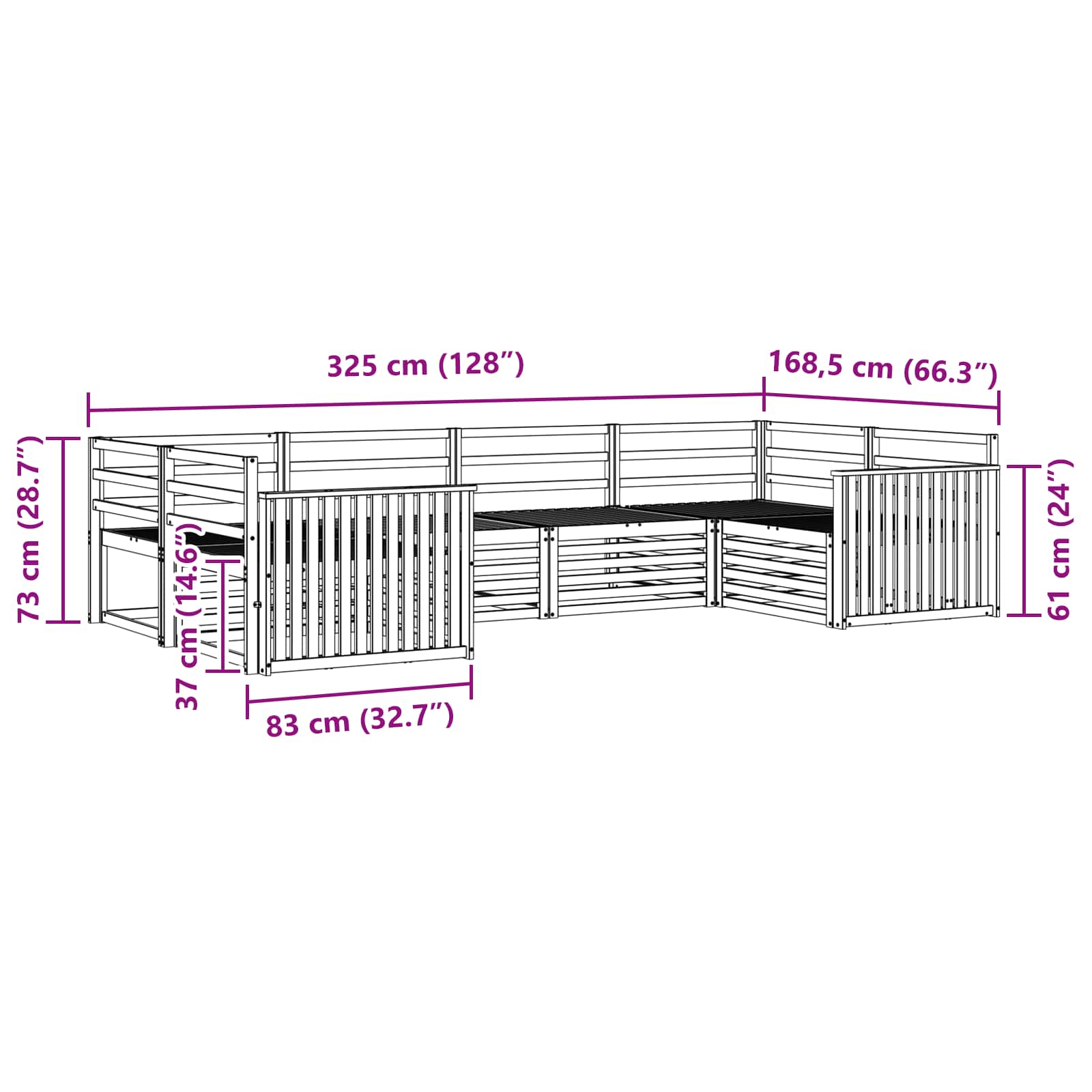 Outdoor-Sofagarnitur 6 pcs Weiß Massivholz Akazie