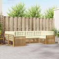 Outdoor-Sofagarnitur 6 pcs Weiß und Creme Massivholz Akazie
