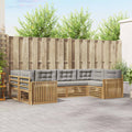 Outdoor-Sofagarnitur 6 pcs Weiß und Hellgrau Massivholz Akazie