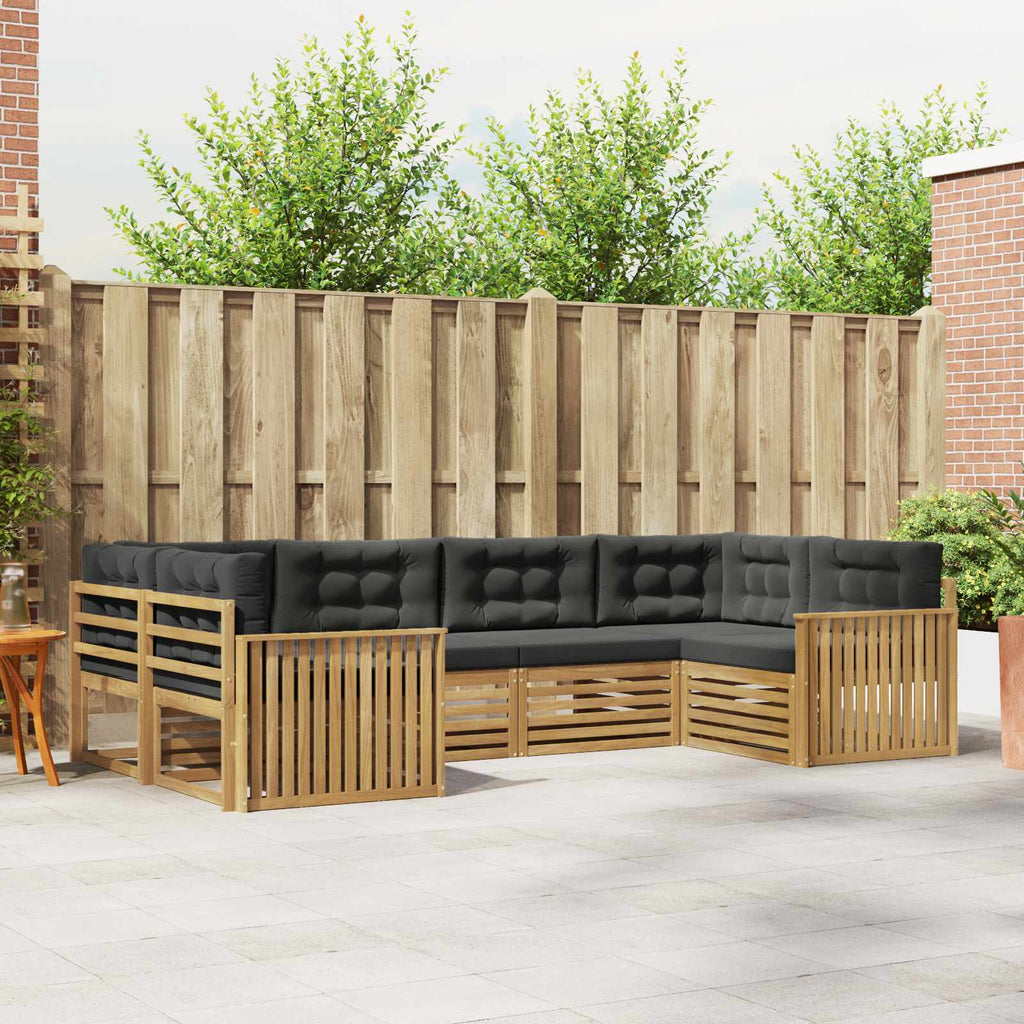 Outdoor-Sofagarnitur 6 pcs Weiß und Anthrazit Massivholz Akazie