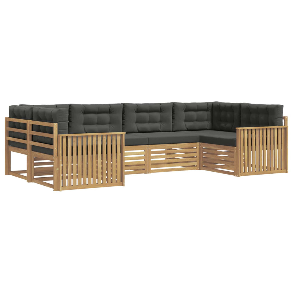 Outdoor-Sofagarnitur 6 pcs Weiß und Anthrazit Massivholz Akazie