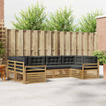 Outdoor-Sofagarnitur 6 pcs Weiß und Anthrazit Massivholz Akazie