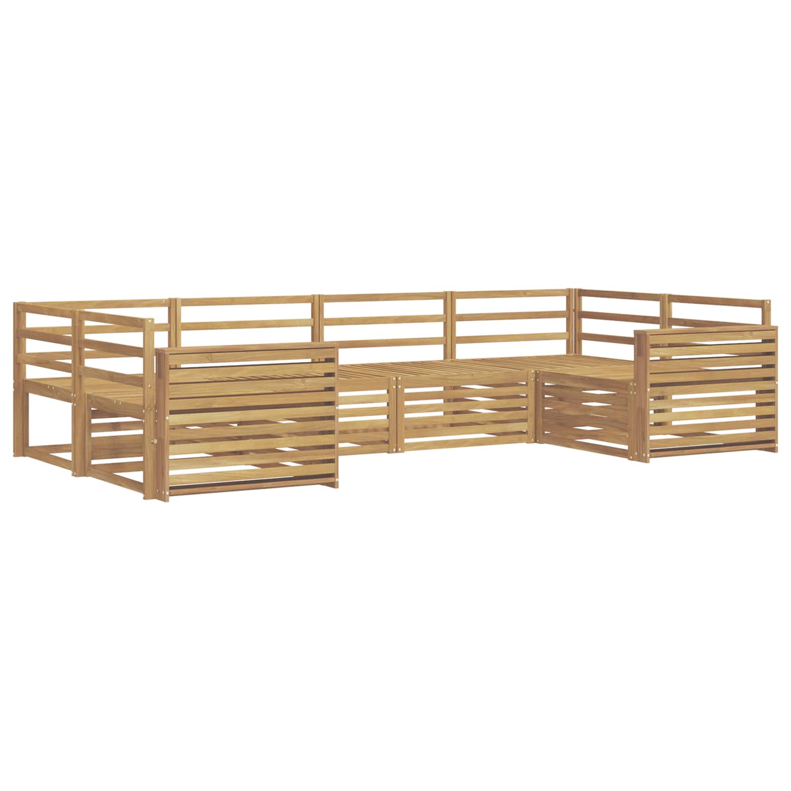 Outdoor-Sofagarnitur 6 pcs Weiß Massivholz Akazie