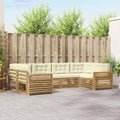 Outdoor-Sofagarnitur 6 pcs Weiß und Creme Massivholz Akazie